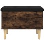 Banco con almacenaje madera ingeniería roble ahumado 62x42x46cm