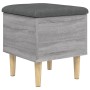 Banco con almacenaje madera ingeniería gris Sonoma 42x42x46 cm