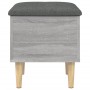 Banco con almacenaje madera ingeniería gris Sonoma 42x42x46 cm