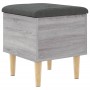 Banco con almacenaje madera ingeniería gris Sonoma 42x42x46 cm