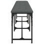 Banco de comedor acero y tela gris oscuro 186x32x45 cm
