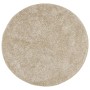 Alfombra pelo largo aspecto brillante ISTAN beige Ø 80 cm