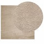 Alfombra de pelo corto suave lavable HUARTE arena 120x120 cm