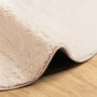 Alfombra de pelo corto suave lavable HUARTE beige Ø 100 cm