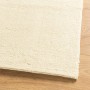 Alfombra de pelo corto suave lavable HUARTE crema 160x160 cm