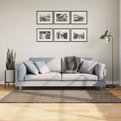 Alfombra pelo largo aspecto brillante ISTAN gris 120x170 cm