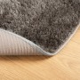 Alfombra pelo largo aspecto brillante ISTAN gris Ø 120 cm