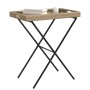 Mesa con bandeja plegable ratán sintético beige 65x40x75 cm