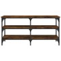 Banco zapatero madera ingeniería roble ahumado 100x38,5x49 cm