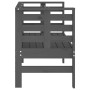 Banco de jardín madera maciza de pino gris 111,5x53x71 cm