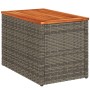 Mesas auxiliares de jardín 2 uds ratán madera gris 55x34x37 cm