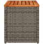 Mesas auxiliares de jardín 2 uds ratán madera gris 55x34x37 cm