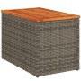 Mesas auxiliares de jardín 2 uds ratán madera gris 55x34x37 cm