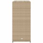 Armario de almacenaje de jardín ratán PE beige 105x55x113 cm