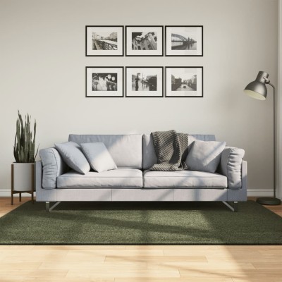 Alfombra pelo corto suave lavable HUARTE verde bosque 140x200cm