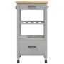 Carrito de cocina MONZA madera maciza de pino 48x40x90 cm