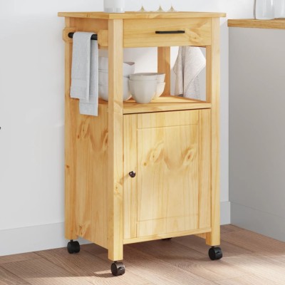 Carrito de cocina MONZA madera maciza de pino 48x40x90 cm