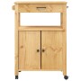 Carrito de cocina MONZA madera maciza de pino 60x40x90 cm