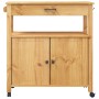 Carrito de cocina MONZA madera maciza de pino 84x40x90 cm