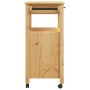 Carrito de cocina MONZA madera maciza de pino 84x40x90 cm