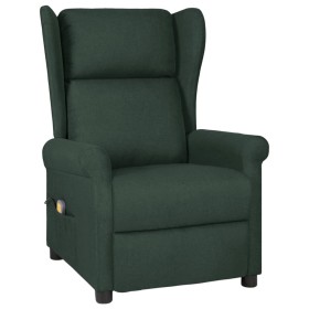 Sillón de masaje eléctrico tela verde oscuro