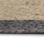 Alfombra hecha a mano de yute con borde gris oscuro 120 cm