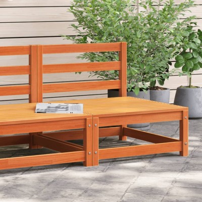 Sofá jardín sin reposabrazos madera pino marrón cera 70x70x67cm