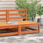Sofá jardín sin reposabrazos madera pino marrón cera 70x70x67cm