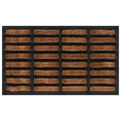 Felpudo rectangular de goma y fibra de coco 45x75 cm