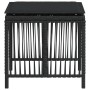 Taburetes de jardín con cojines 4 uds ratán PE negro 41x41x36cm