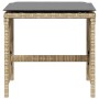 Taburetes jardín cojines 4 uds ratán PE beige mezcla 41x41x36cm