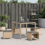 Taburetes jardín cojines 4 uds ratán PE beige mezcla 41x41x36cm