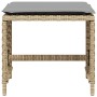 Taburetes jardín cojines 4 uds ratán PE beige mezcla 41x41x36cm