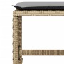 Taburetes jardín cojines 4 uds ratán PE beige mezcla 41x41x36cm
