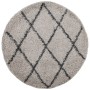 Alfombra de pelo largo moderna PAMPLONA beige antracita Ø120 cm
