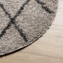 Alfombra de pelo largo moderna PAMPLONA beige antracita Ø120 cm