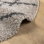 Alfombra de pelo largo moderna PAMPLONA beige antracita Ø120 cm