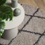 Alfombra de pelo largo moderna PAMPLONA beige antracita Ø120 cm