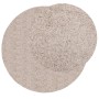Alfombra peluda de pelo largo moderna PAMPLONA beige Ø 100 cm