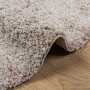 Alfombra peluda de pelo largo moderna PAMPLONA beige Ø 100 cm