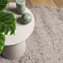 Alfombra peluda de pelo largo moderna PAMPLONA beige Ø 100 cm