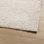 Alfombra peluda de pelo largo moderna PAMPLONA crema 80x150 cm