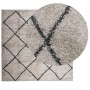 Alfombra pelo largo moderna PAMPLONA beige antracita 160x160 cm