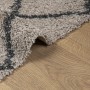 Alfombra pelo largo moderna PAMPLONA beige antracita 160x160 cm