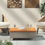 Mesa de jardín ratán y madera de acacia gris 70x70x25 cm