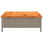 Mesa de jardín ratán y madera de acacia gris 70x70x25 cm