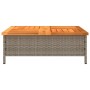 Mesa de jardín ratán y madera de acacia gris 70x70x25 cm