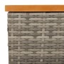 Mesa de jardín ratán y madera de acacia gris 70x70x25 cm