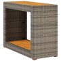 Mesa auxiliar jardín tapa madera ratán PE gris 100x40x75 cm