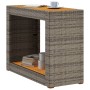 Mesa auxiliar jardín tapa madera ratán PE gris 100x40x75 cm